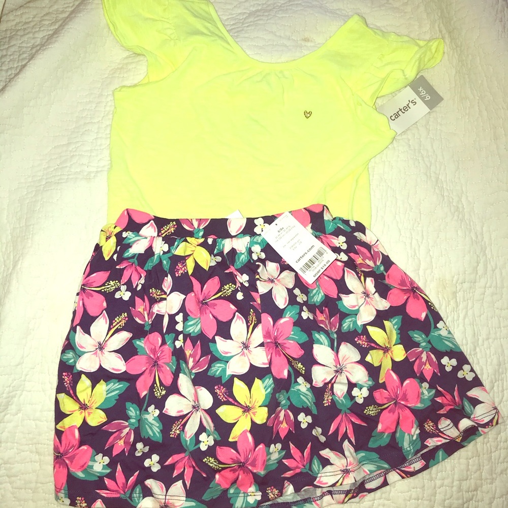 Carter’s outfit w/ruffle shirt and floral scooter